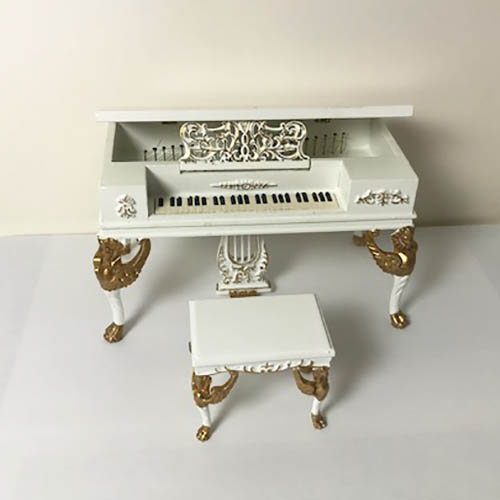 Y8010 White Organ Piano set 2pcs in 1" scale